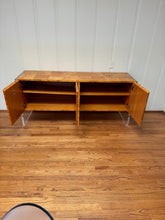 Jonathan Adler Bond Credenza in Burl with Lucite Sides