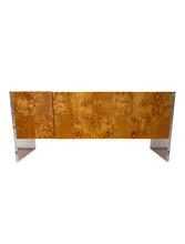 Jonathan Adler Bond Credenza in Burl with Lucite Sides