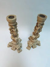 Pair of Vintage Neoclassical Mythological Candlesticks
