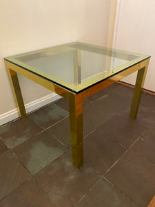 Vintage Modern Brass and Glass Side Table