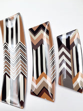 Missoni Set of 3 Chevron Pattern Brown White Serving Trays Retired Limited Edition