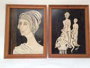 Pair of Neoclassical Paintings Signed by Patty '64