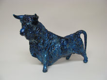 Mid century Vintage Blue Ceramic Bull in the Style of Royal Haeger