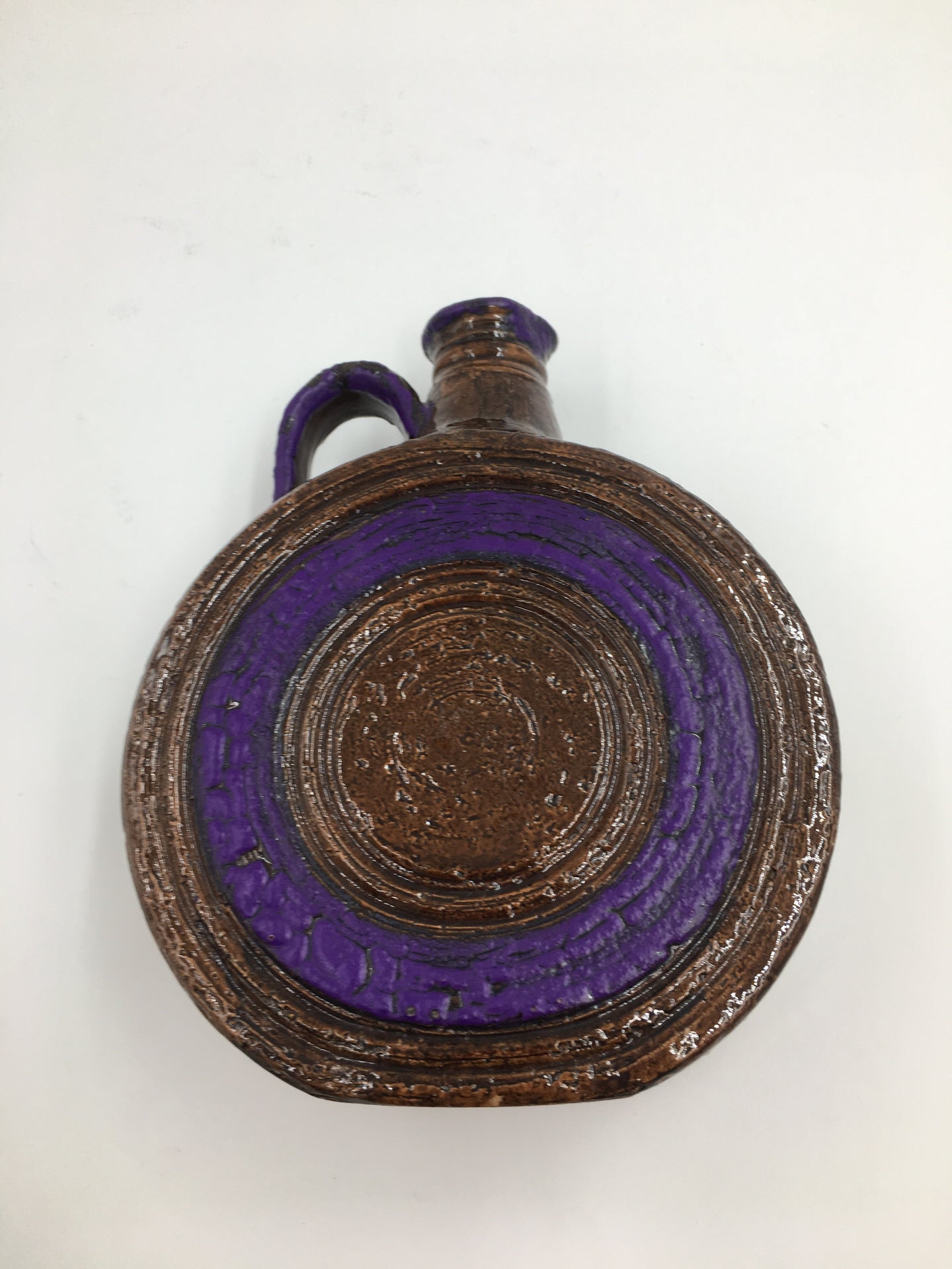 Mid Century Bitossi Brown and Purple Flagon/Jug