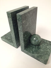 Green Marble Bookends with Sphere Detail
