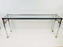 Mid Century Chrome and Brass Maison Jansen Style Console Table