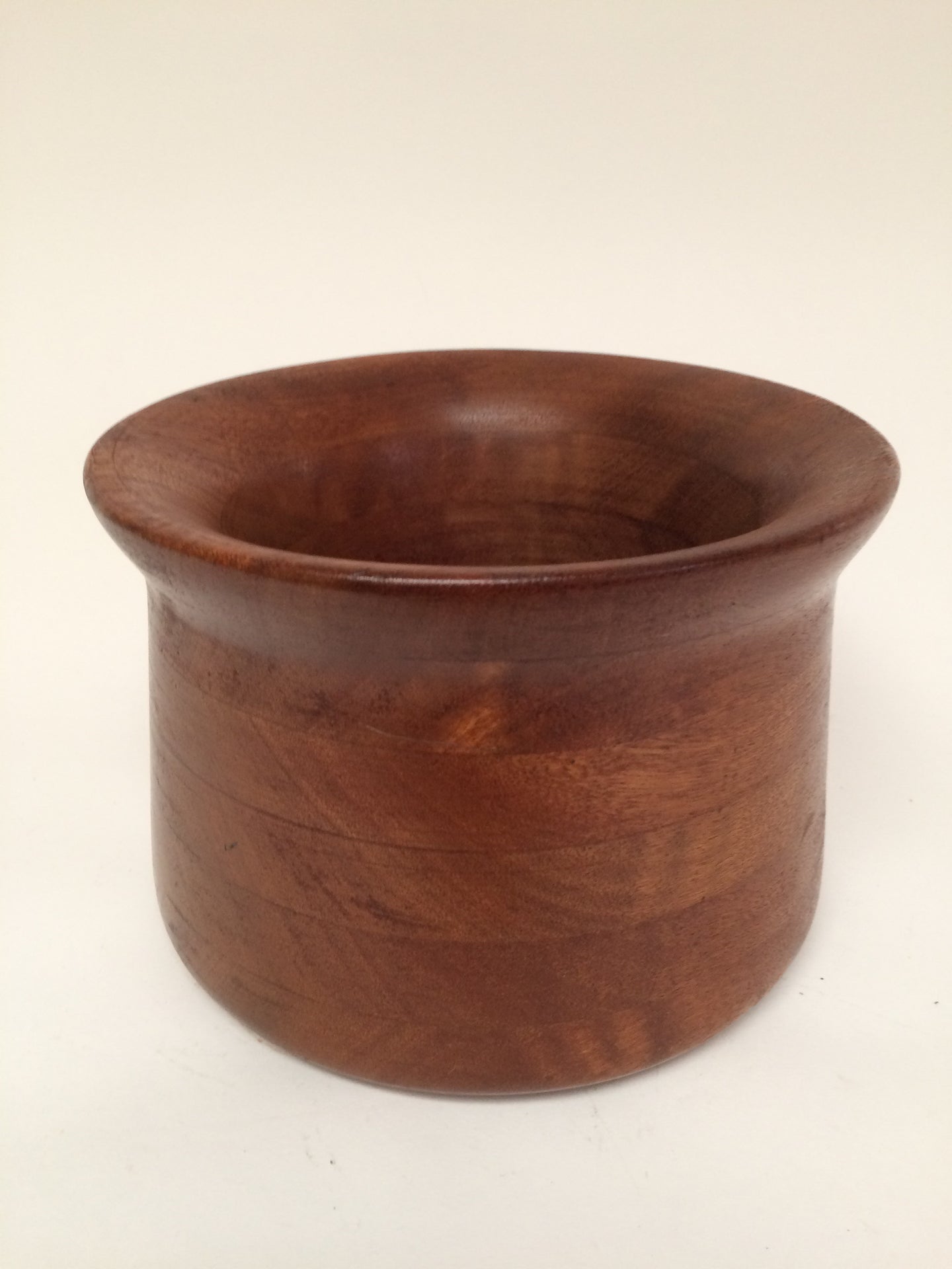 Mid Century Wooden Bowl with Flared Rim