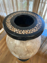 1980s Maitland Smith Tessellated Stone Pedestal Vase