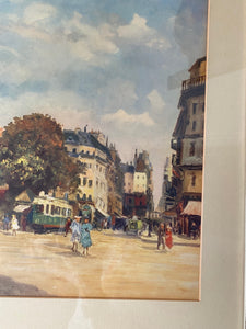 Print of Parisian Scene on the Rue de Rivoli by French artist Thérèse Darche