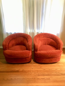 Pair of Mid Century Modern Swivel Chairs