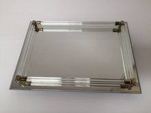 Vintage Vanity Tray with Lucite Rails & Brass Posts