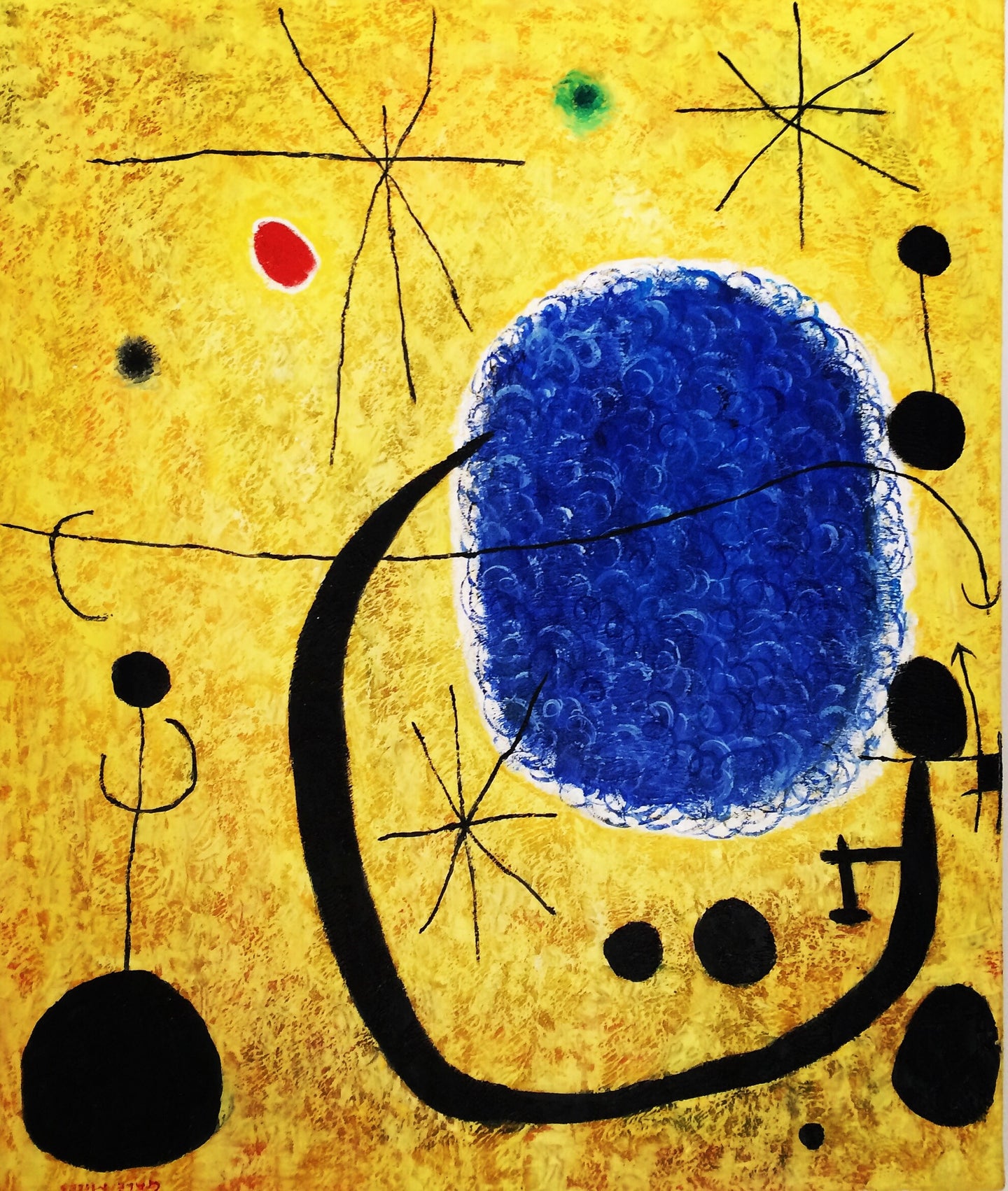 Acrylic on Canvas Painting Signed Gale Miers after Joan Miro