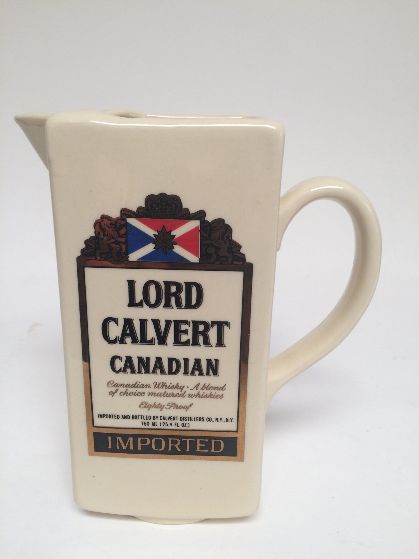 Vintage Lord Calvert Canadian Whiskey Jug Pitcher