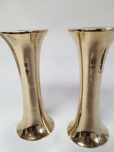 Pair of Trumpet Brass Candlesticks in the style of Torben Ørskov Danish Mid-Century