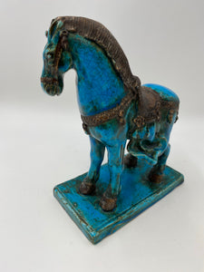Mid Century Zaccagnini Italian Tang Warrior Pottery Horse