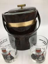 Vintage Georges Briard Brown Patent Leather Retro Mad Men Ice Bucket