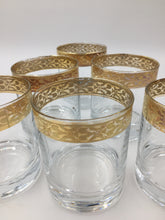 Vintage Gold Rimmed Small Rocks Glasses Set of 6