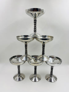 Raimond Italy Pewter Champagne Coupes Sorbet Stems - Set of 6