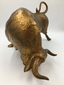Mid Century Freeman McFarlin Gold Leafed Ceramic Bull