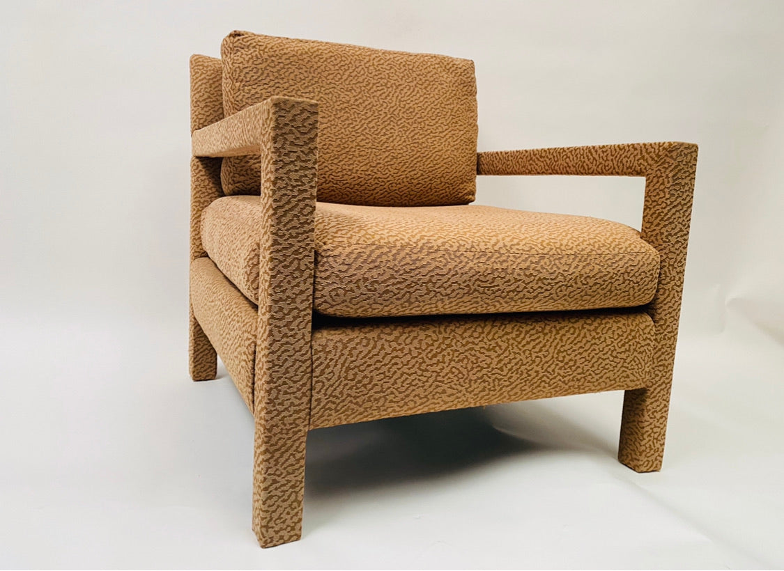 1970s Milo Baughman Parsons Chair and Ottoman