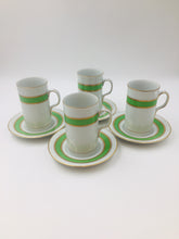 Set of 4 Fitz and Floyd Espresso Mugs and Saucers