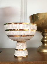Mid Century Bitossi Gold and White Bowl with Pedestal Base