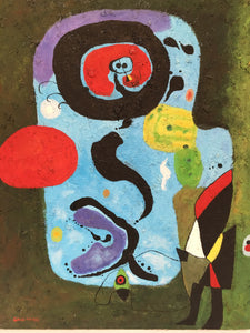Surrealist Acrylic Painting on Canvas by Gale Miles after Joan Miro
