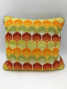 Square Lollypop Tree Needlepoint Pillow no