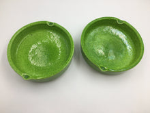 Pair of Mid Century Italian Lime Green Ceramic Ashtrays