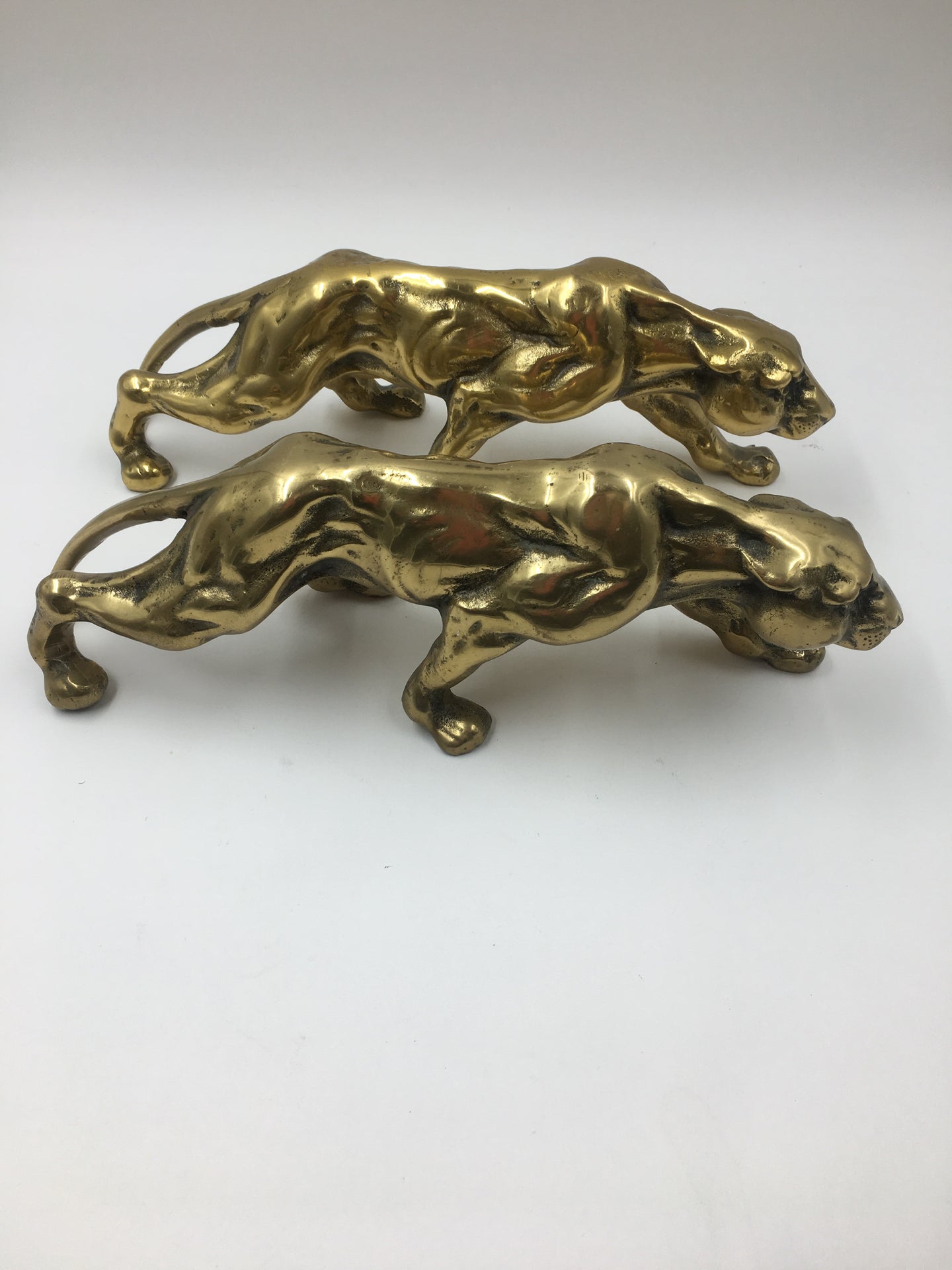 Pair of Vintage Brass Panthers