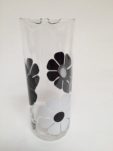 Vintage Mod Colony Black and White Daisy Cocktail Pitcher