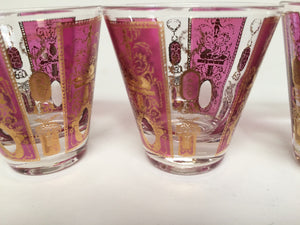 Vintage Hollywood Regency Cocktail Set by Culver with Pitcher & Shot Glasses