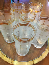 Mid Century Culver Frosted Highball Cocktail Glass Set