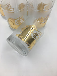 Culver 22k Gold Unicorn Old Fashioned Bar Glasses