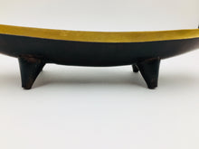 Mid Century Brushed Gold Footed Metal Dish