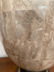1980s Maitland Smith Tessellated Stone Pedestal Vase