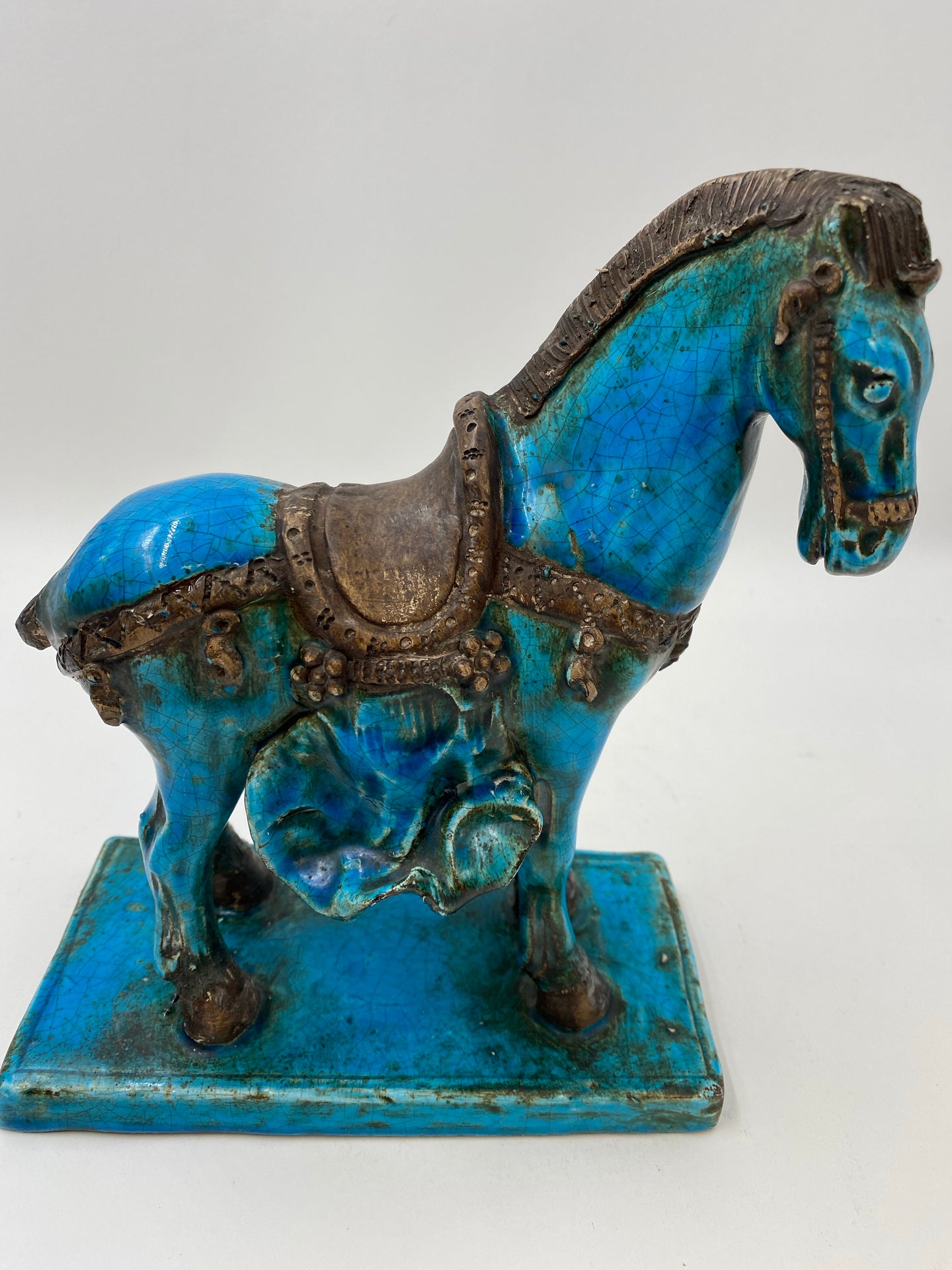 Mid Century Zaccagnini Italian Tang Warrior Pottery Horse