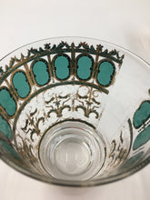 Set of 4 Culver Emerald Scroll Tapered Rocks Glasses