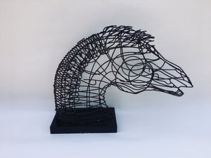 Wire Table Top Horse Head Sculpture