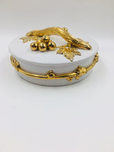 Mid Century Zaccagnini Gold and White Lidded Dish Made in Italy